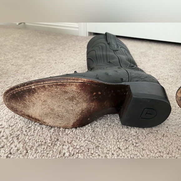 Black Ostrich Tecovas Cowgirl Boots (Size 5) - Picture 3 of 5